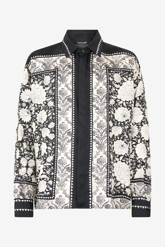 RC Silk Shirt with Floral Print RC Silk Shirt with Floral Print Black/White VNT724-4QP97