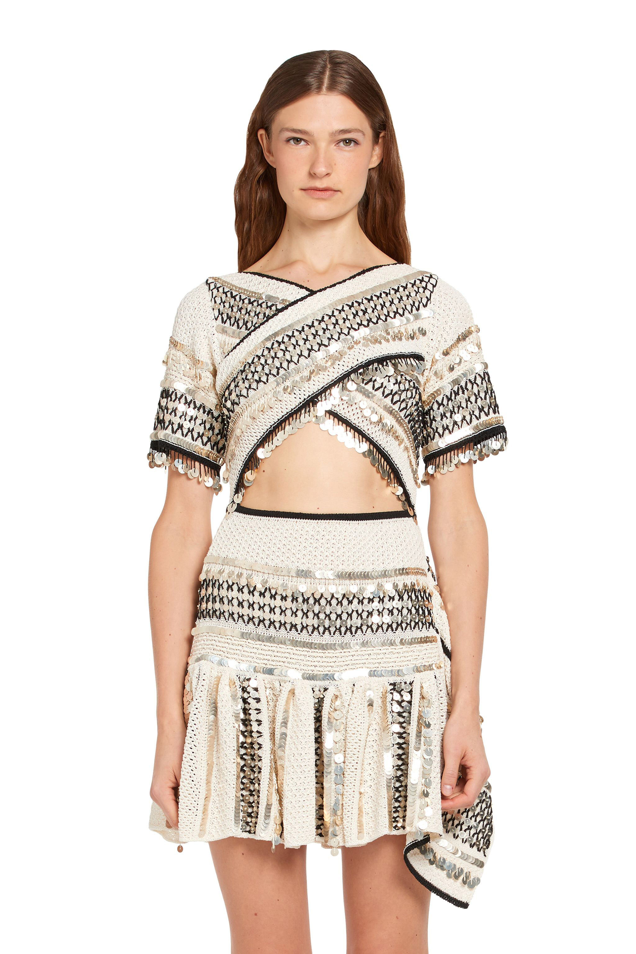 RC Cut out detail knit mini dress NATURAL WHITE IWM130-MR001
