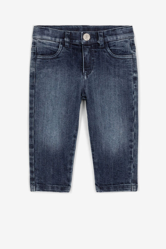 JU Monogram-embroidered denim jeans Dark blue QJJ206-DS015