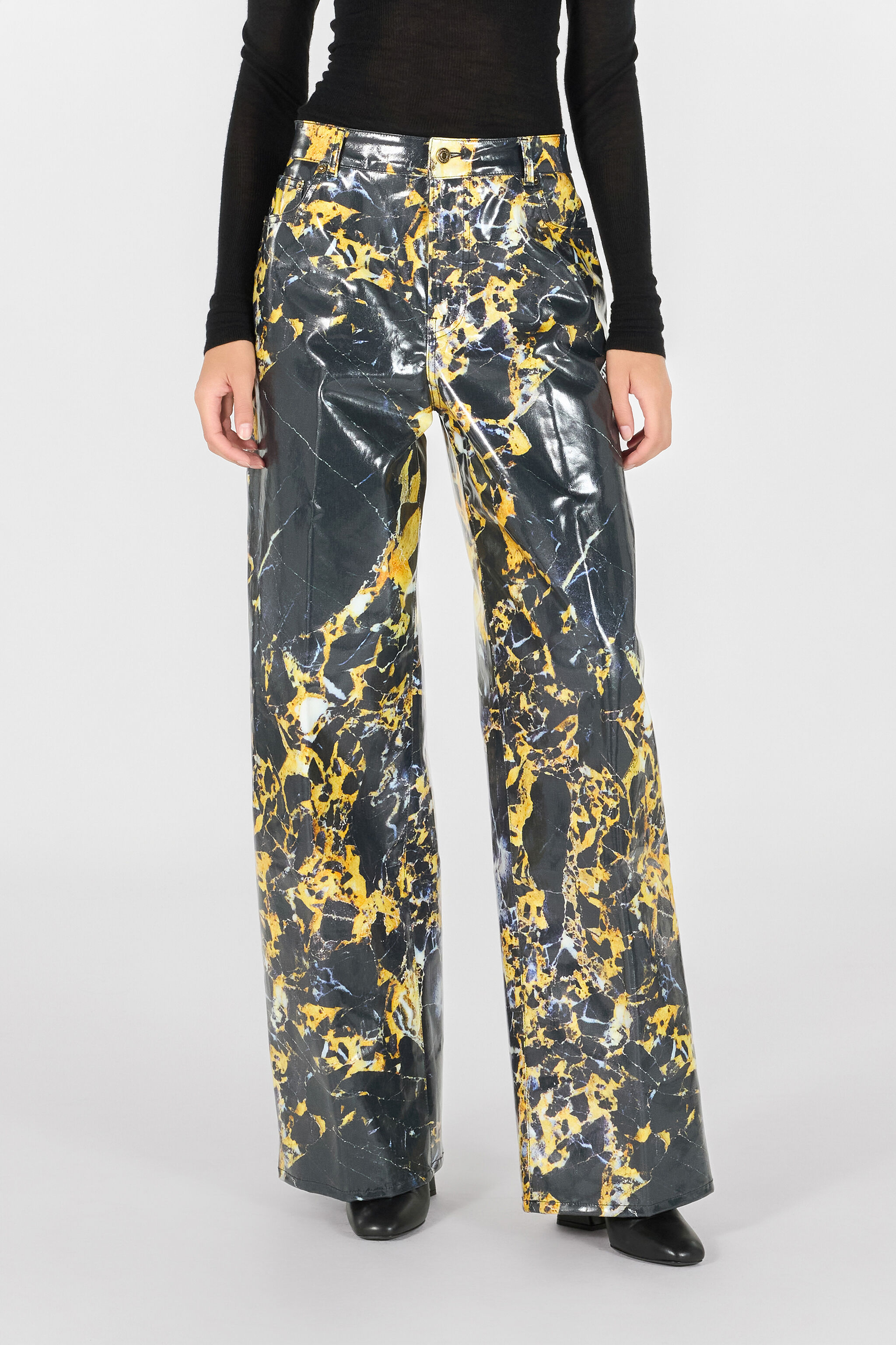 RC Pantalón Holgado Estampado Marble Oro TWJ207-KGN19
