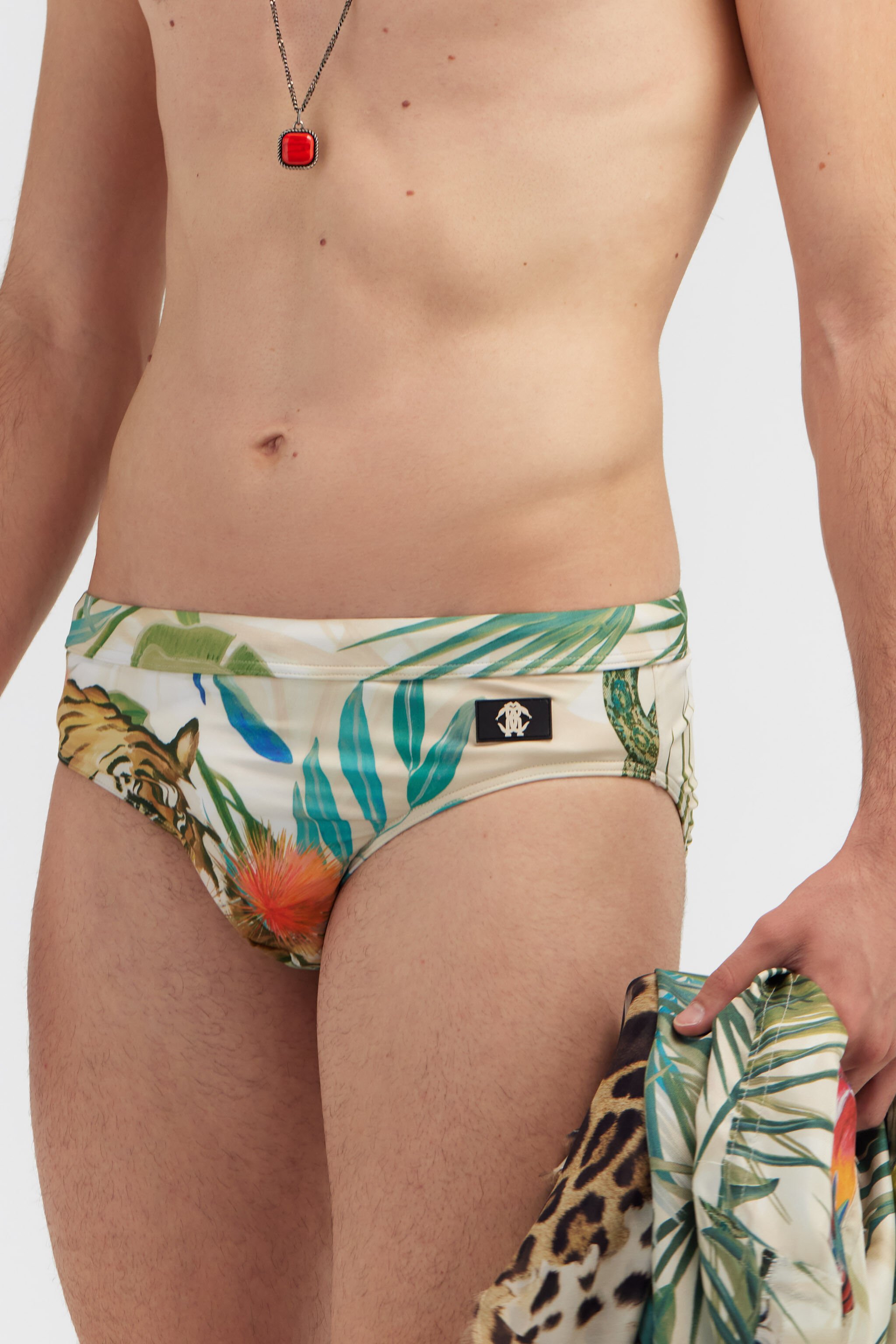 RC Jungle print swim briefs Vert SYH01A-LNF30