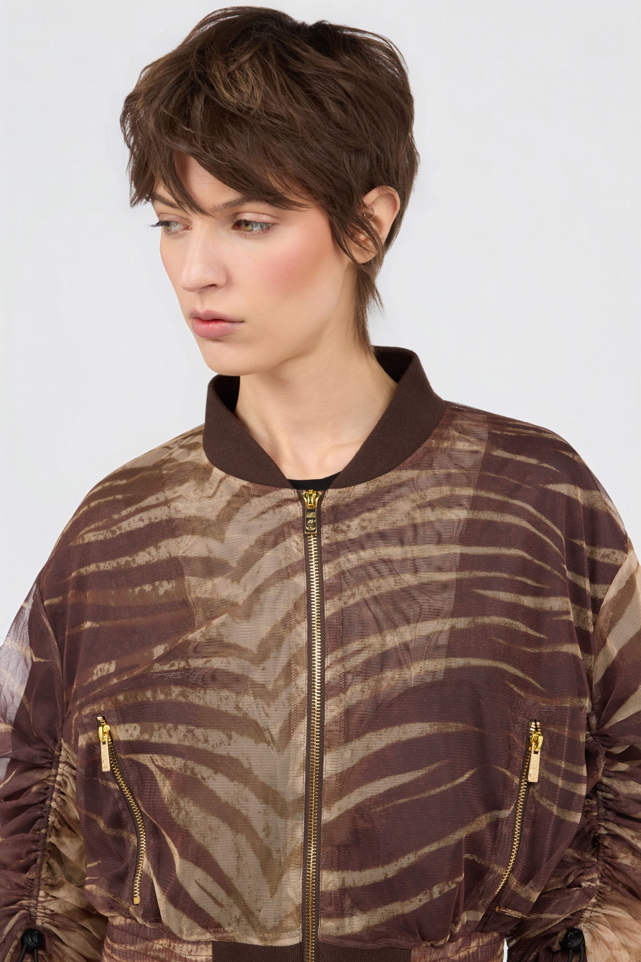 JC Natural Barb Print Jacket 751 BEIGE + 709 MARR WFT349-WF747