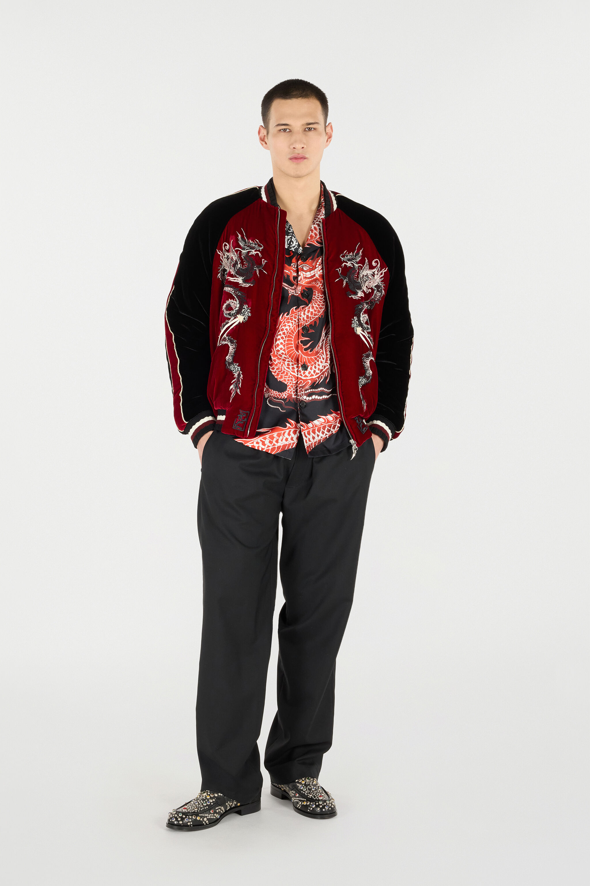 RC Bomber Jacket with Dragons Purple VNT464-VL053