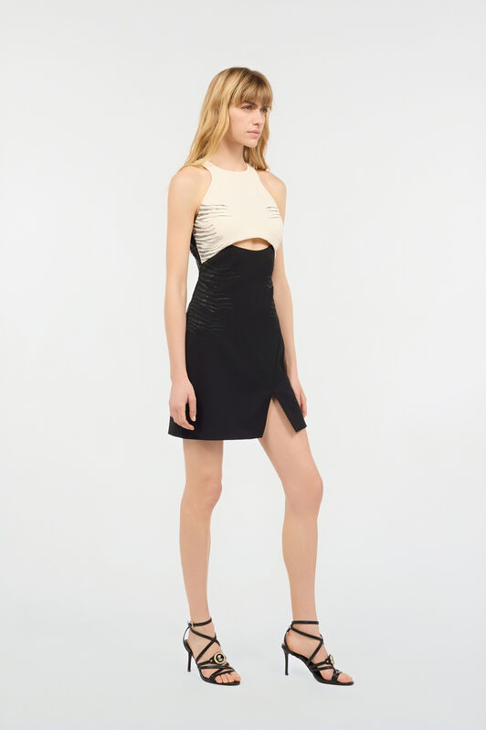 JC Two-Tone Mini Dress With Cut-Out Black/Ivory UFT172-UF238