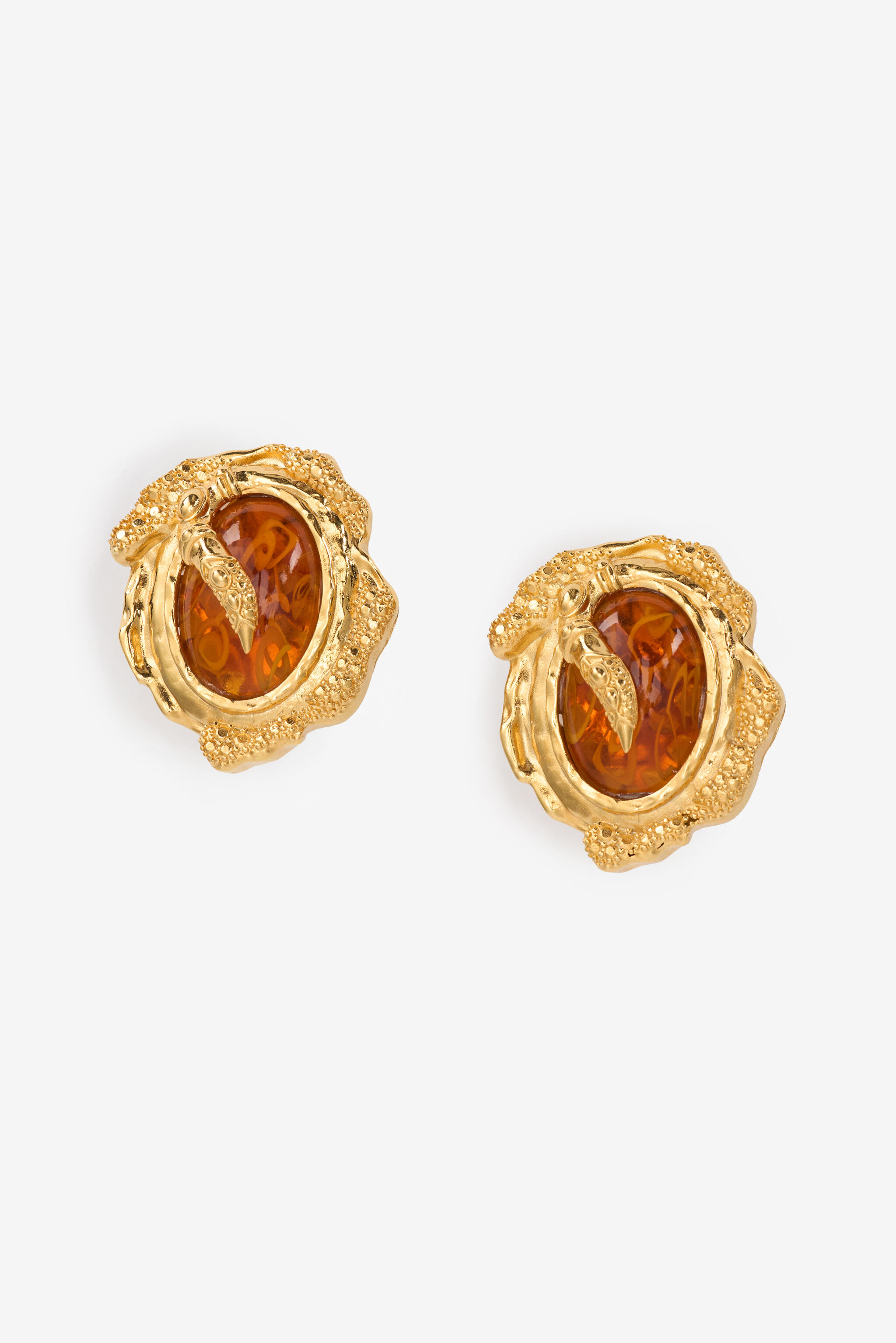 RC Gold Clip-On Earrings with Topaz Stone ORO/TOPAZIO VWG013-AM081