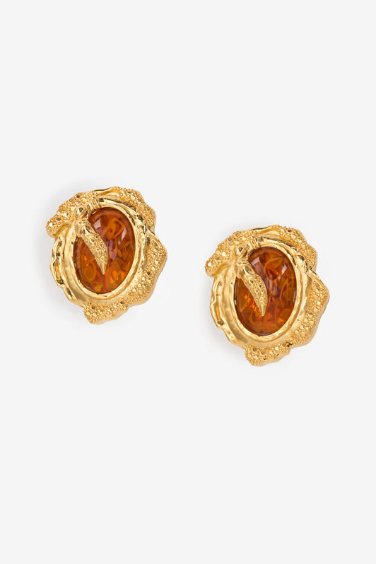 RC Gold Clip-On Earrings with Topaz Stone RC Gold Clip-On Earrings with Topaz Stone ORO/TOPAZIO VWG013-AM081