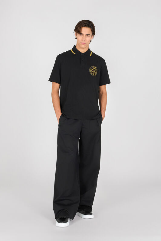 JC Black Gold Accents Polo Black RRT905-RR167