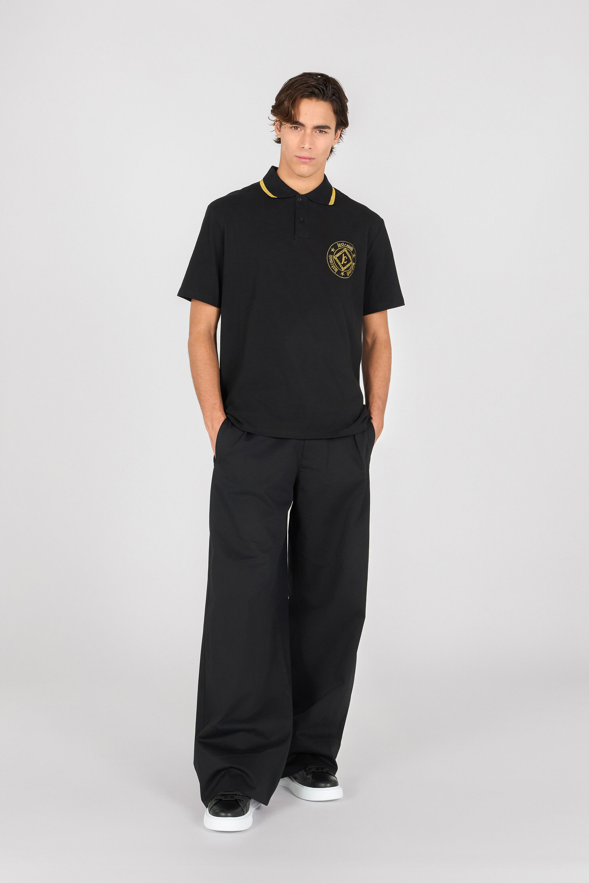 JC Black Gold Accents Polo Black RRT905-RR167