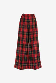 ${brand} Tartan Wide-Leg Wool Trousers ${colorDescription} ${masterID}