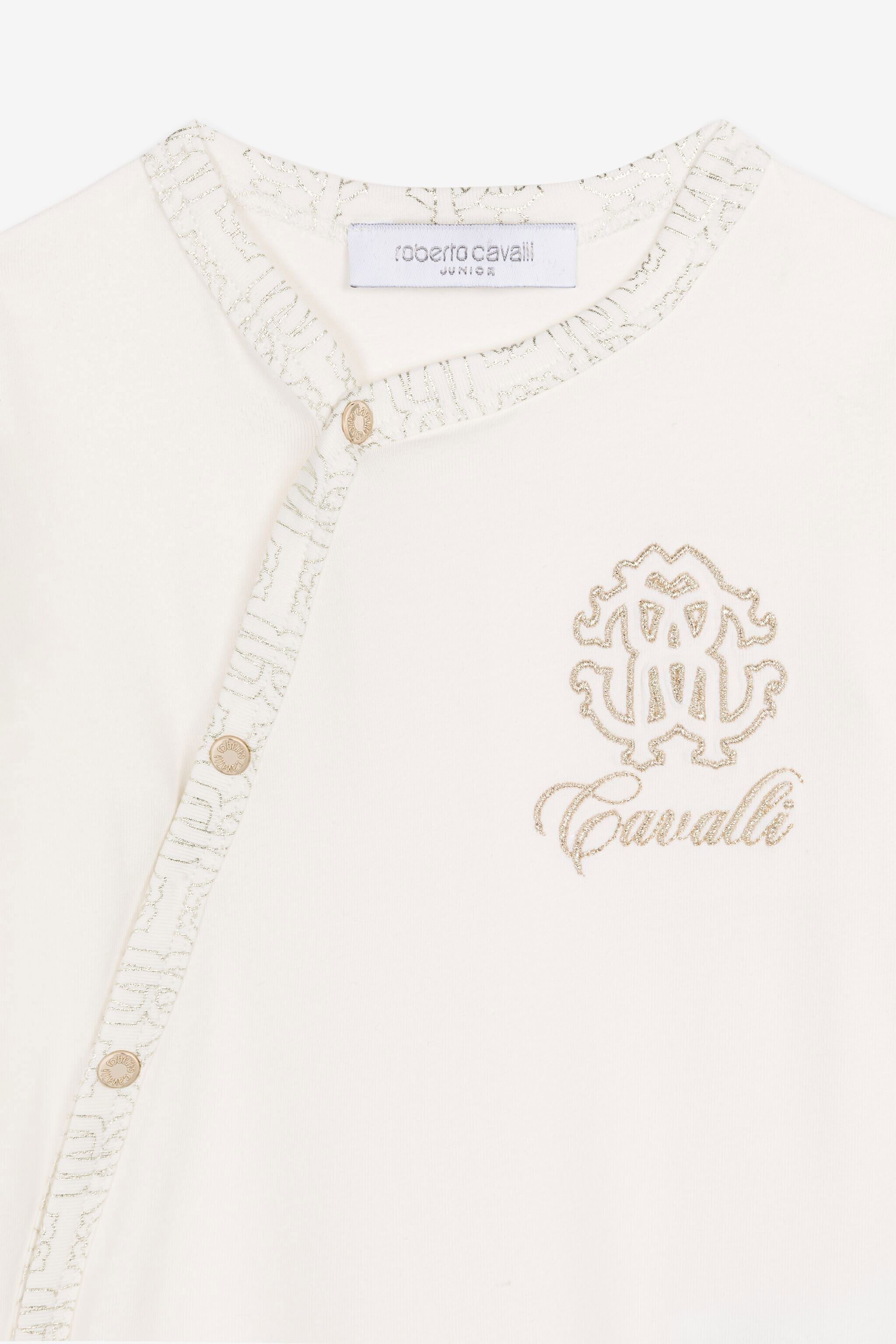 JU Embroidered-logo babygrow Gold Platinum QJT890-JV025