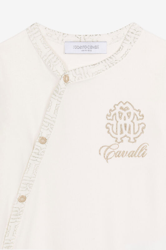 JU Embroidered-logo babygrow JU Embroidered-logo babygrow Gold Platinum QJT890-JV025