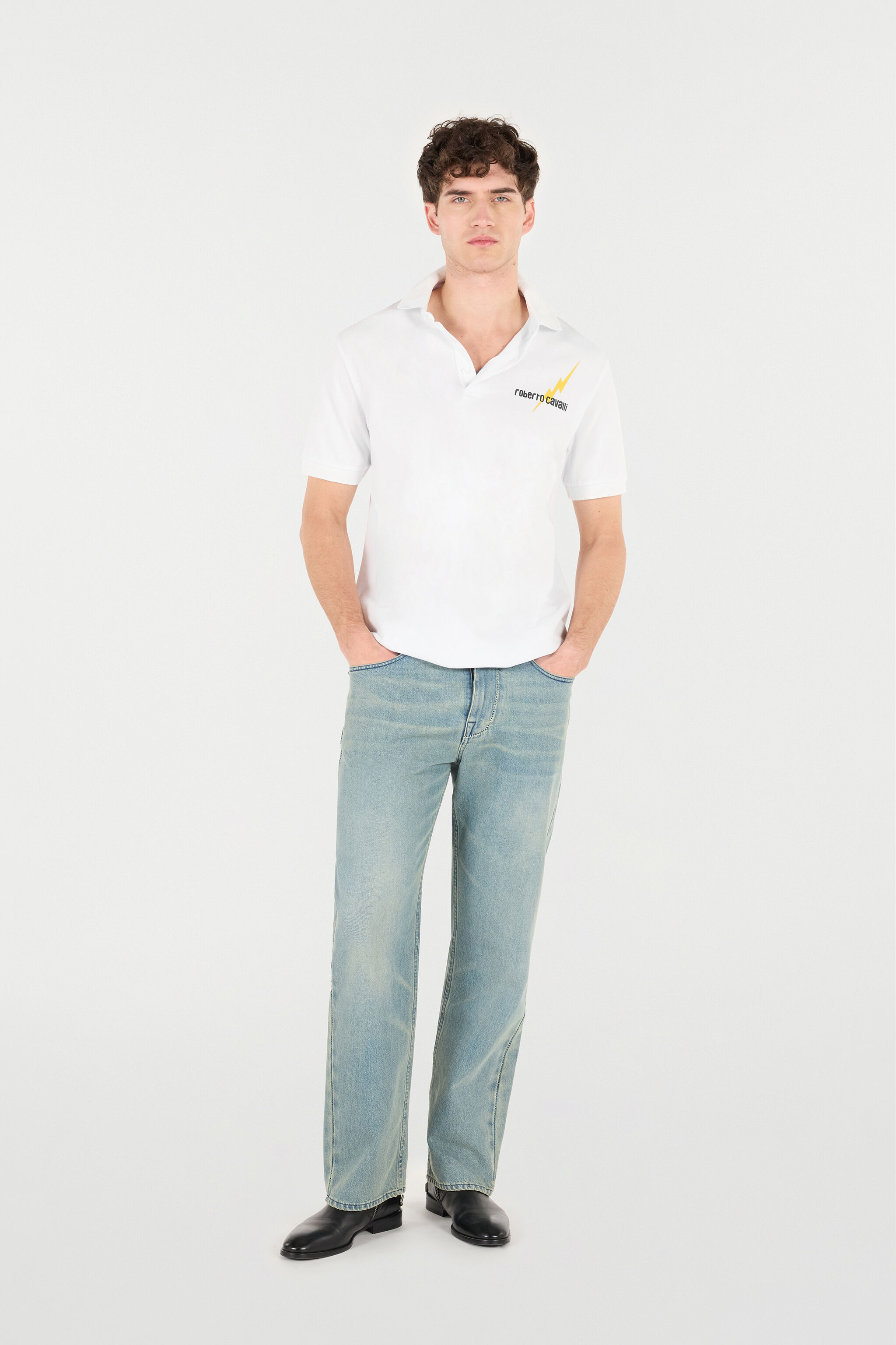 RC Poloshirt Mit Print Und Logo Weiß POT64D-KB001