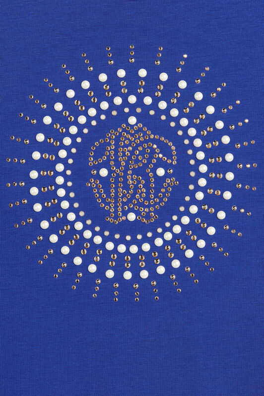 JU Embellished logo T-shirt dress STRONG BLUE MJT101-JV025