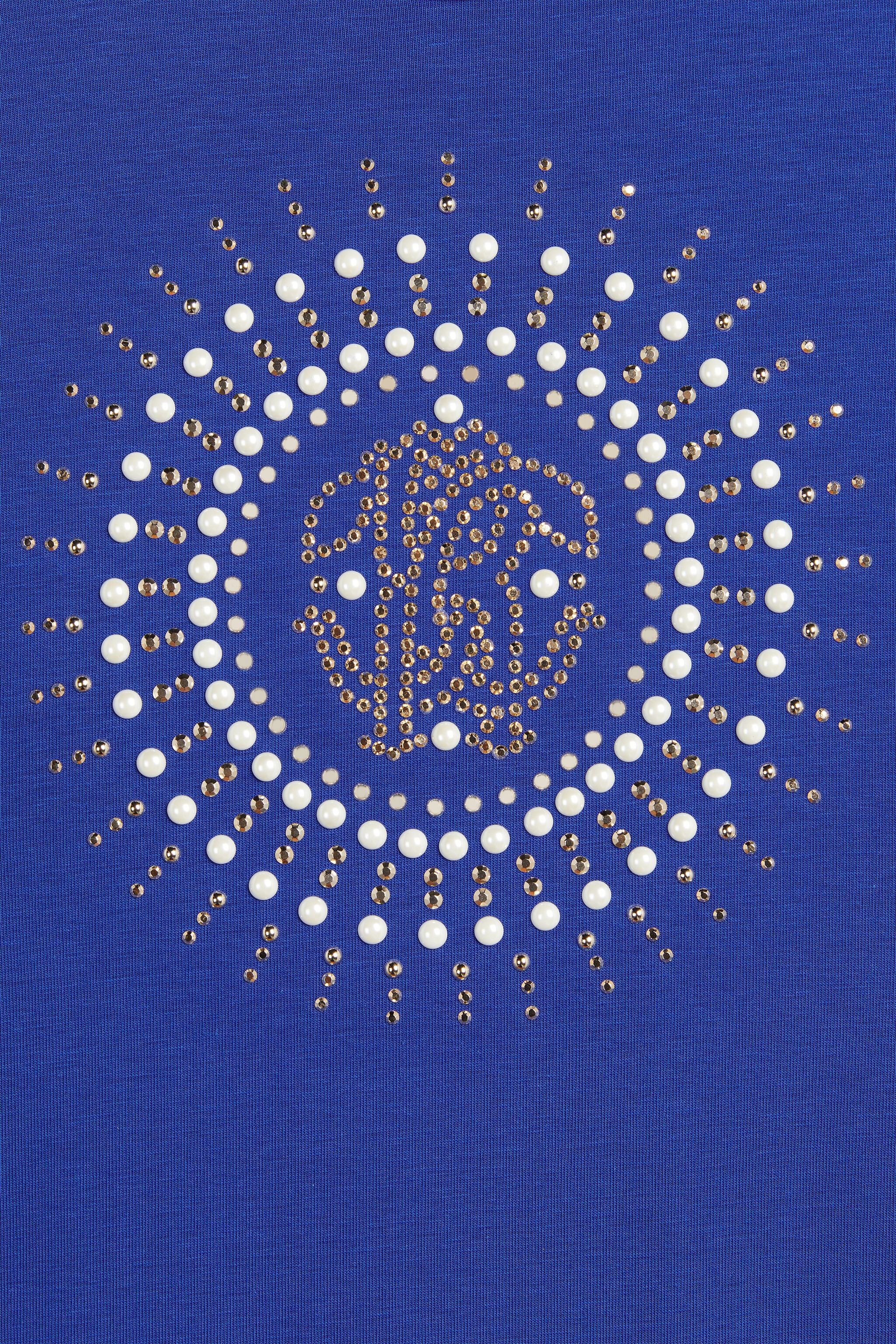 JU Embellished logo T-shirt dress STRONG BLUE MJT101-JV025