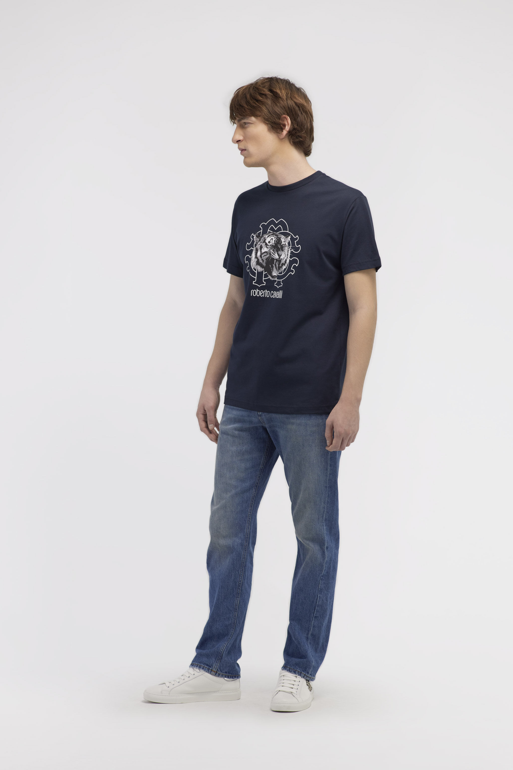 RC T-shirt with Jaguar logo and print Bleu foncé NOT60Q-JD060