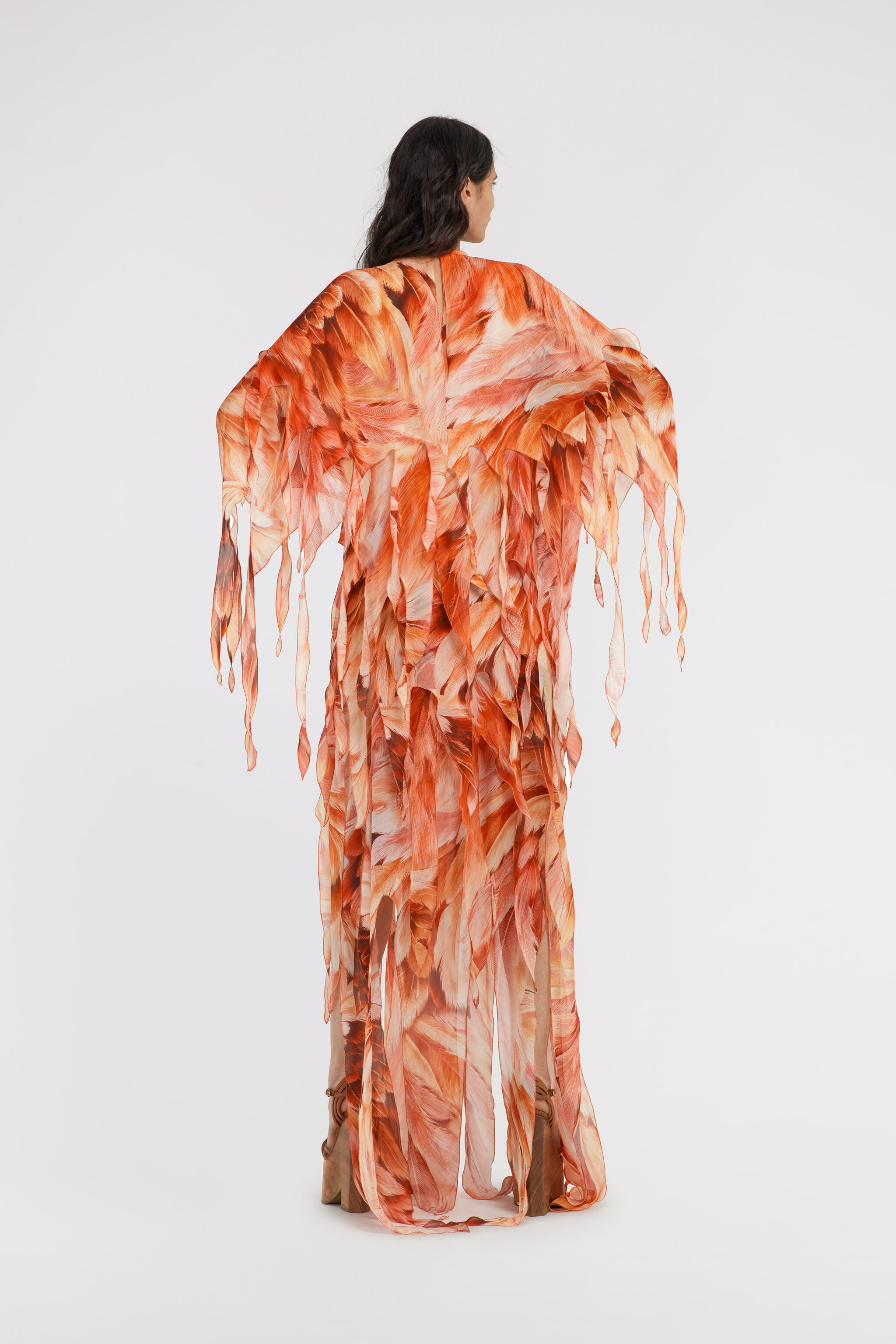 RC Plumage print Kaftan Orange SWT109-CTL71