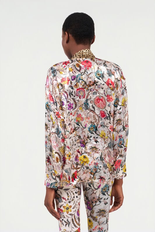 RC Blouse with Florentine Flowers Print BEIGE WQT712-HER29