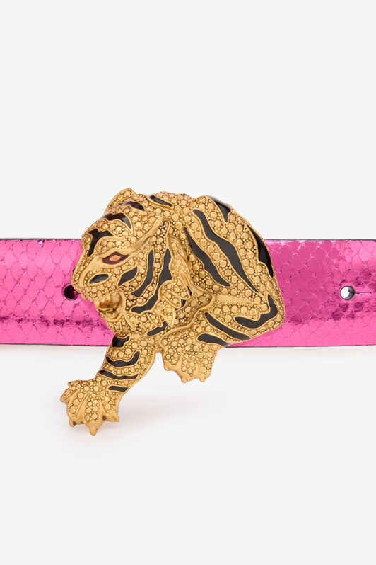 RC Belt with Snake Print and Jewel Tiger Detail Fuchsia TKC002-PZ579