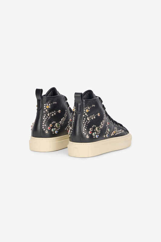 RC Sneakers Alte Con Borchie E Pietre RC Sneakers Alte Con Borchie E Pietre Nero VRS020-PZB05