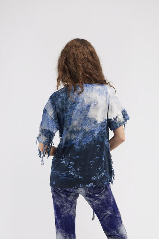 RC T-shirt with Denim Wild Leda print Dark blue RWT62A-3PI16