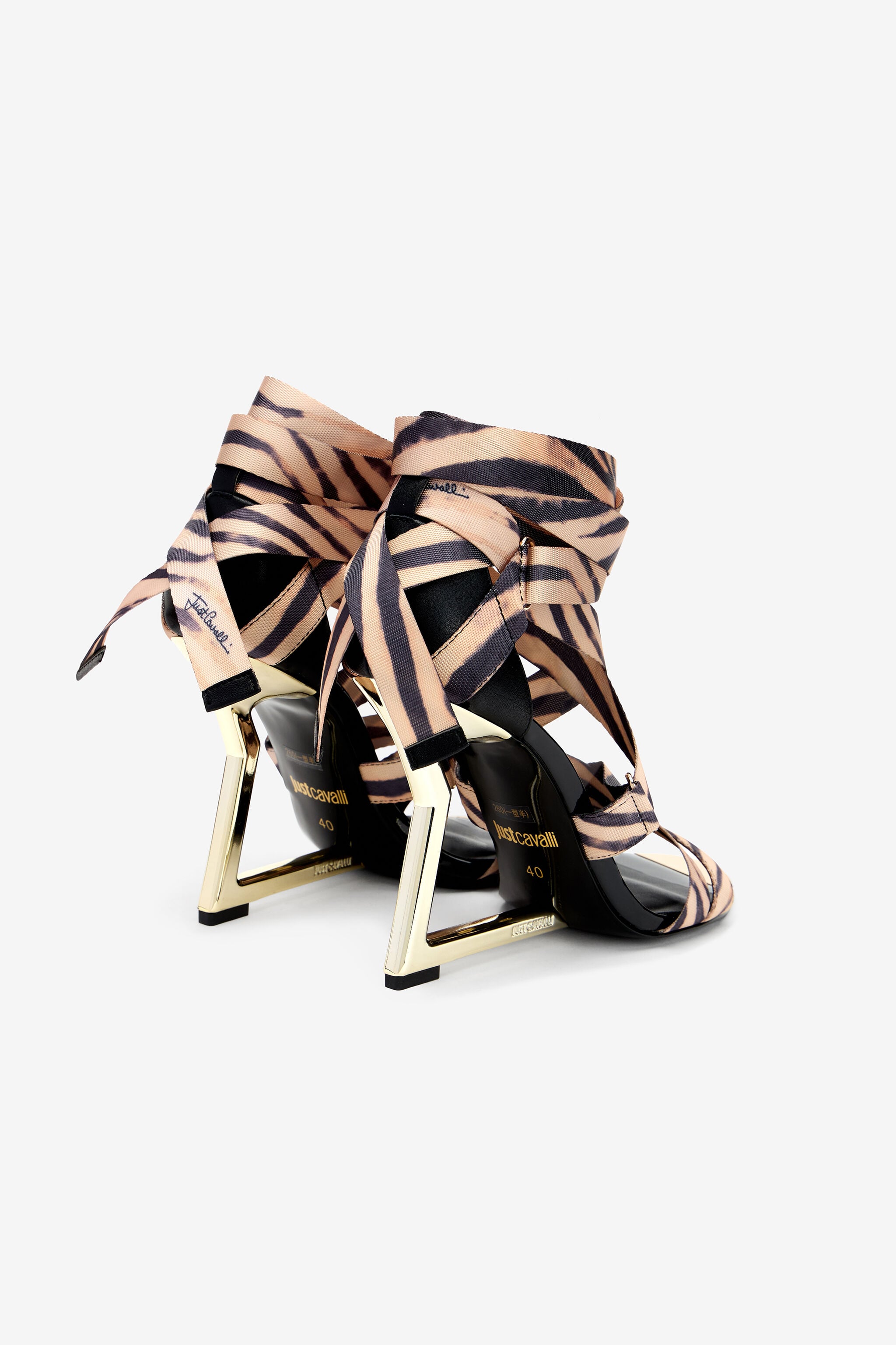 JC Sandali Con Tacco Stampa Zebra 716 MARZAPAN + 772 B UFS056-UF378