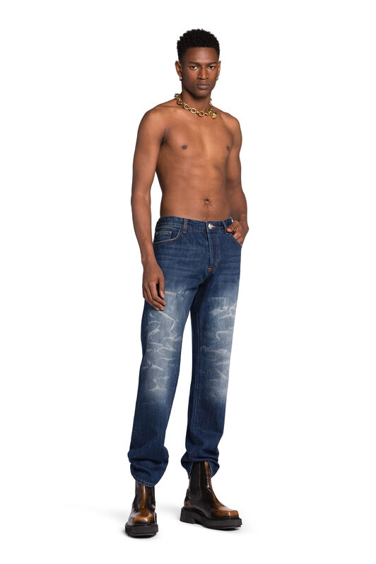 RC Tiger-Print Straight-Leg Jeans Dark blue JSJ20J-DY008