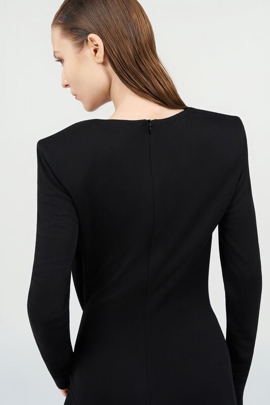 RC Draped Long Dress with Snake Detail BLACK WKT127-JE034