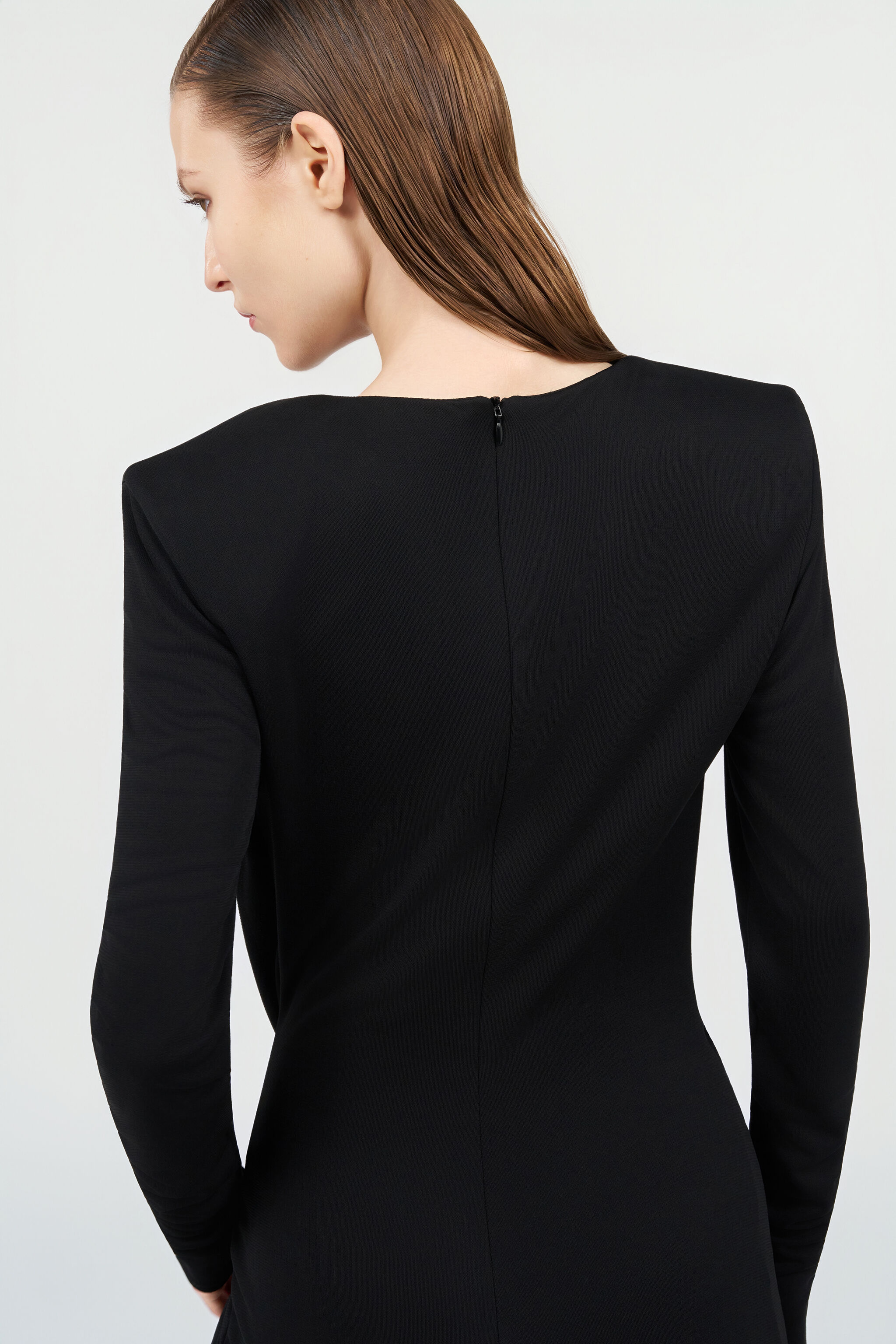 RC Draped Long Dress with Snake Detail BLACK WKT127-JE034