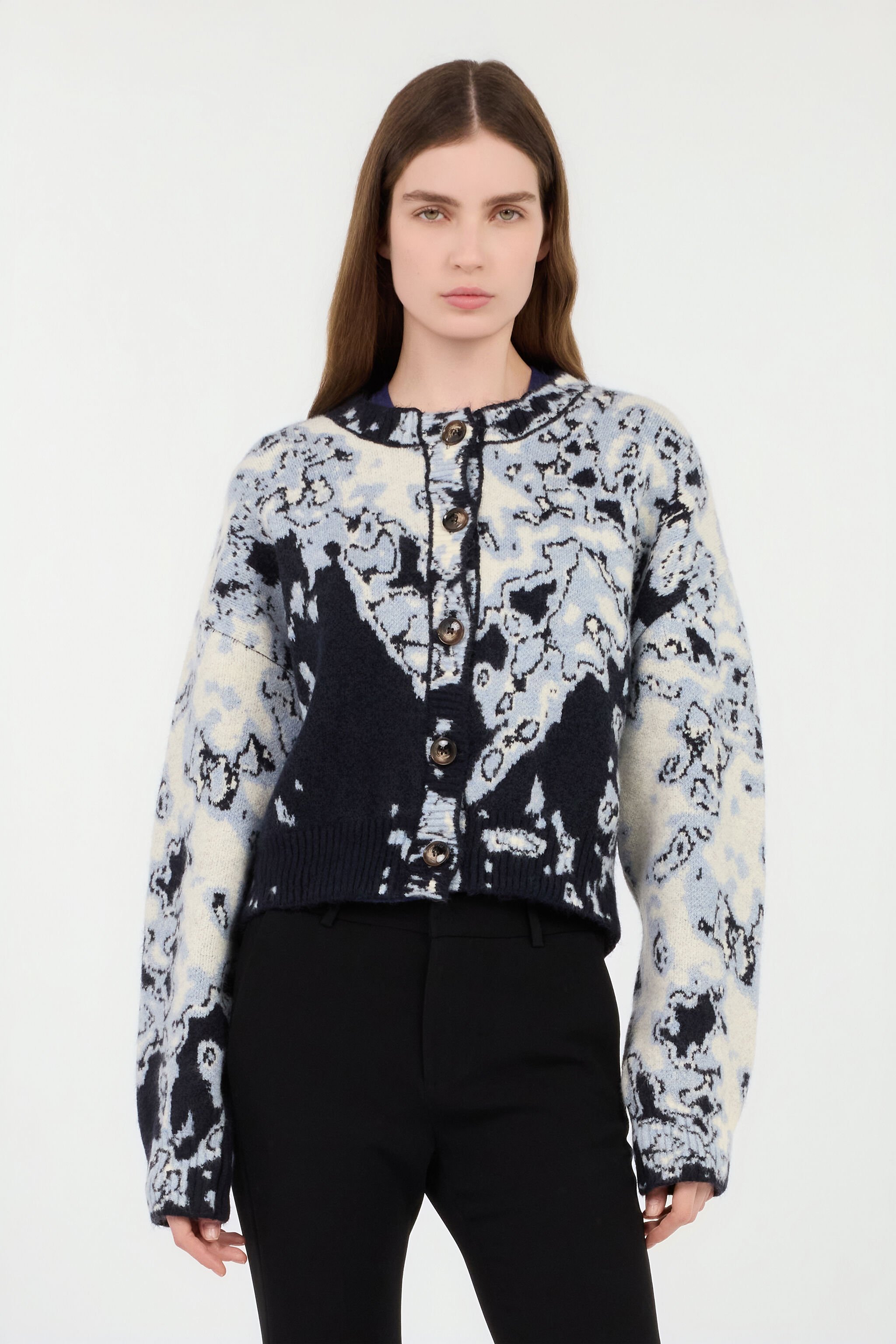 RC Abstract Jacquard Cardigan RC Abstract Jacquard Cardigan BLUE APPALOUSA ROM90A-FEC32