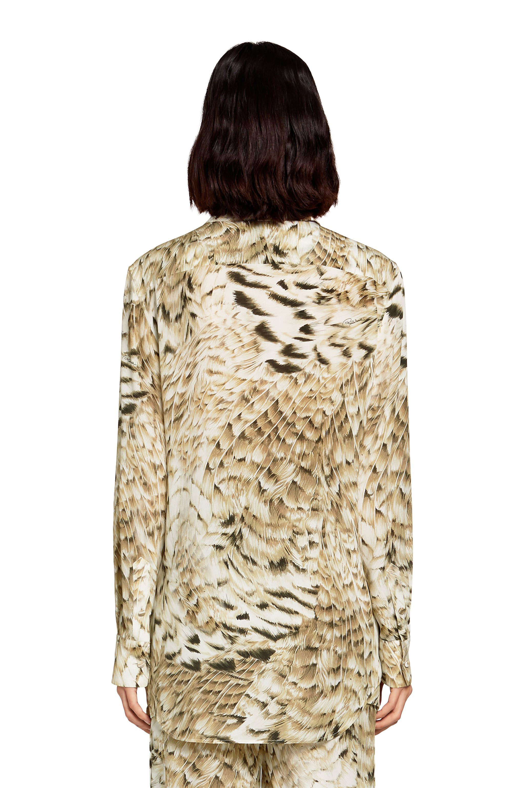 RC Wing print buttoned shirt Ivory LQR715-SQZ35