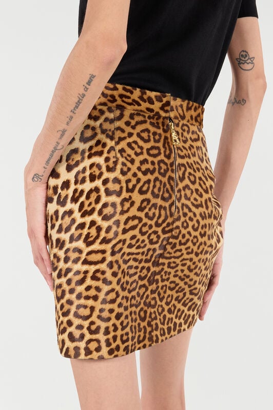 RC Minigonna In Pelle Con Stampa Leopard Skin RC Minigonna In Pelle Con Stampa Leopard Skin Marrone VKP300-ZV012