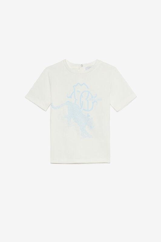 JU Milk White T-Shirt with Jaguar Print MILKY WHITE VJT610-JD001