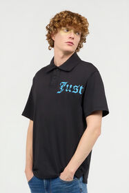 JC Polo-Shirt With Lettering Black UFT022-UF042