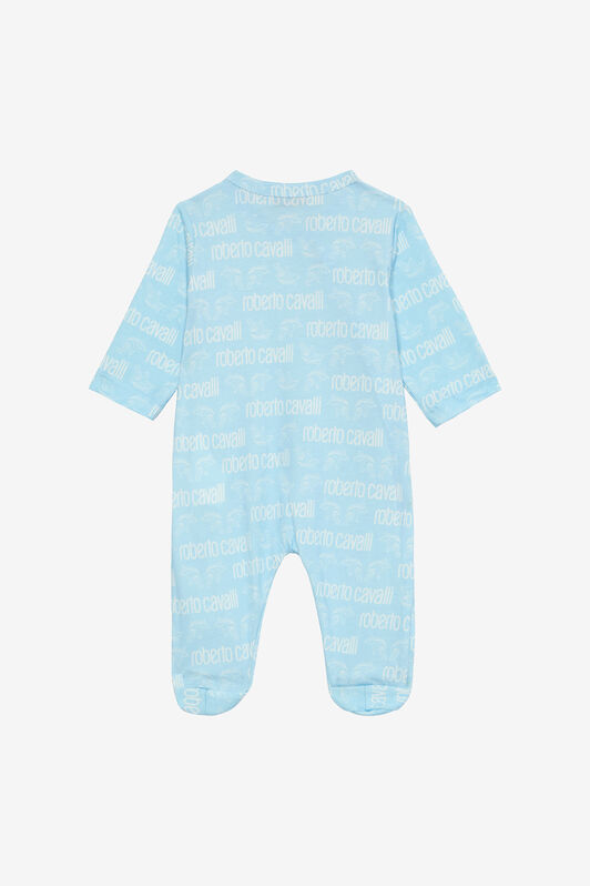 JU Romper Suit And Hat Set With Logo JU Romper Suit And Hat Set With Logo Light blue UJT818-JFO34