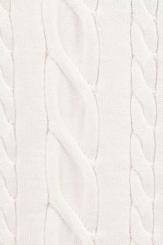 RC White Cable Knit Polo Shirt WHITE ROM90E-FEC31