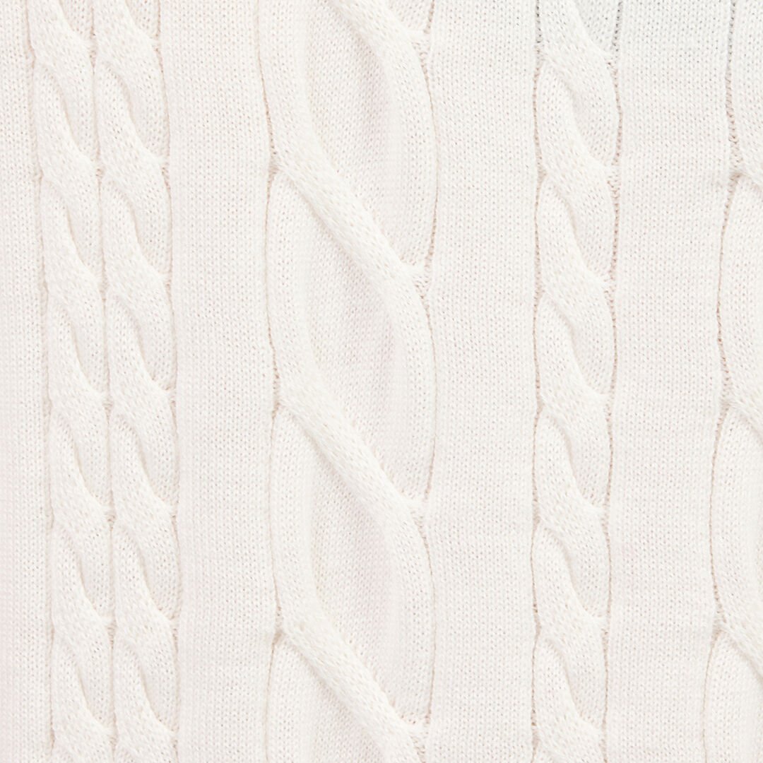 RC White Cable Knit Polo Shirt WHITE ROM90E-FEC31