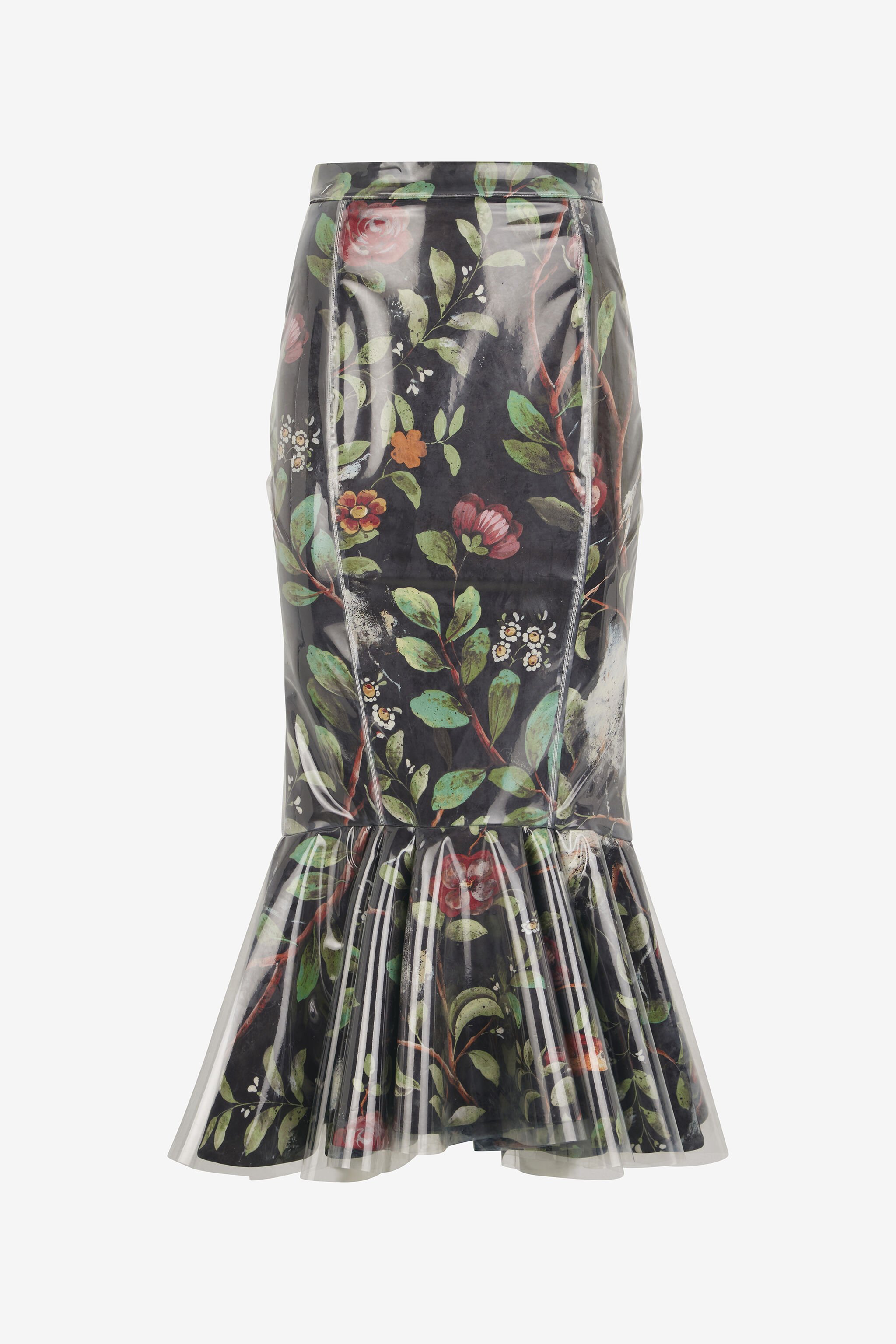 RC Mermaid Skirt With Shrub And Flower Print Black VWT304-NVQ69