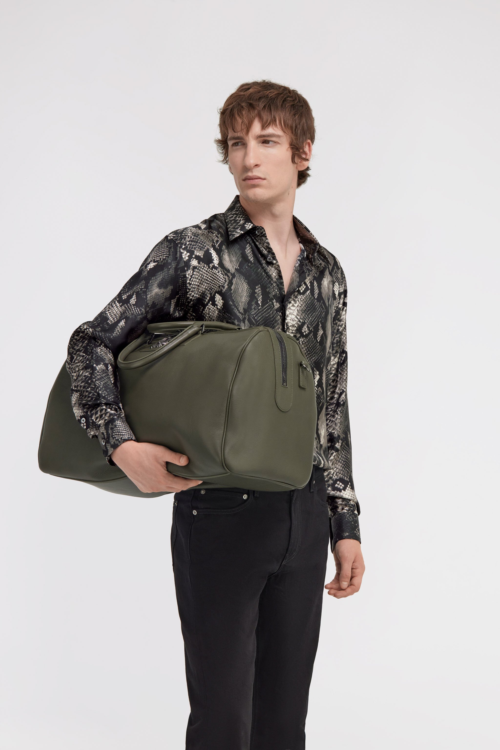 RC Bag with Monogram Mirror Snake Dunkelgrün SRB002-PZ099