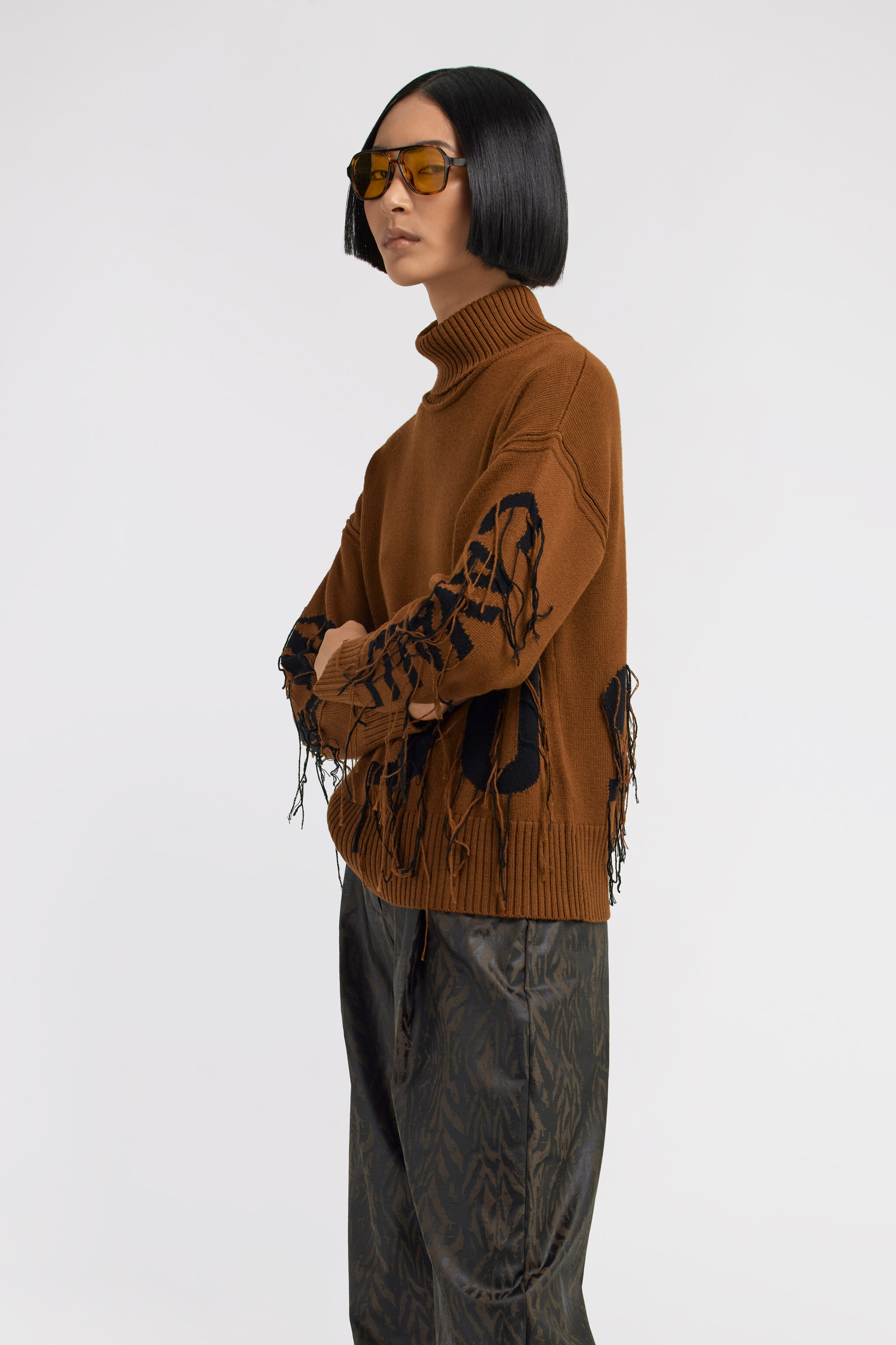 JC Maglione a dolcevita Just Cavalli Marrone TFM018-TF143