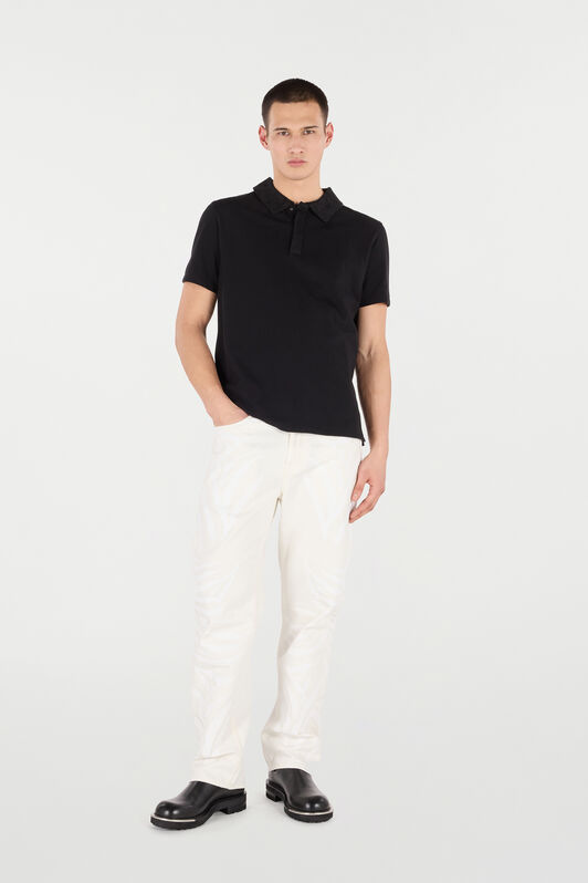 RC Polo With Snake Scale Embellishment Black URT64G-KB002