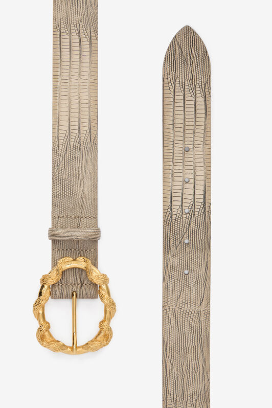 RC Ivory Belt with Cobra Print and Snake Buckle AVORIO VWC001-PZ119