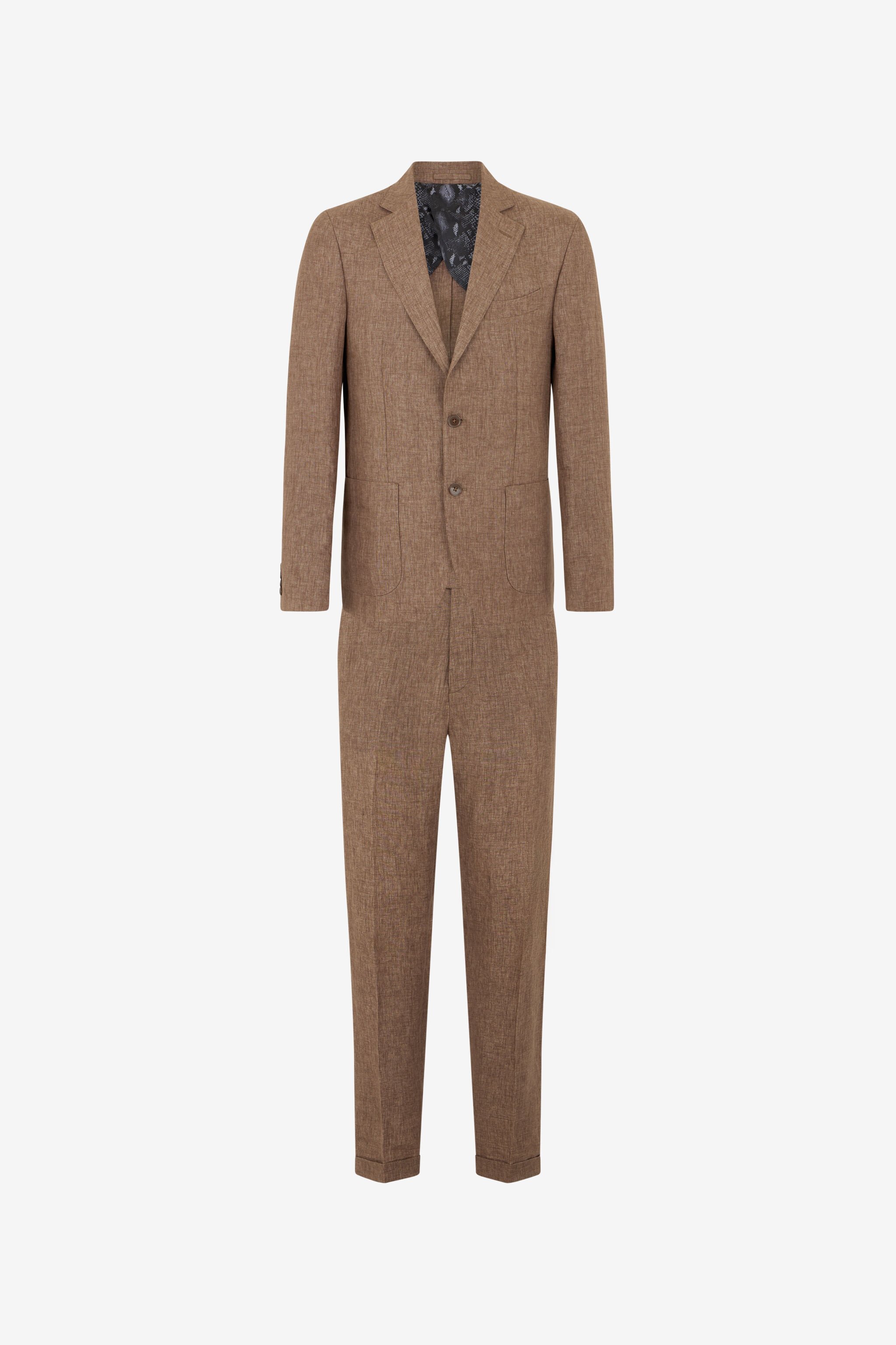 RC Abito Sartoriale in Lino Marrone BROWN QOT40P-1NO01