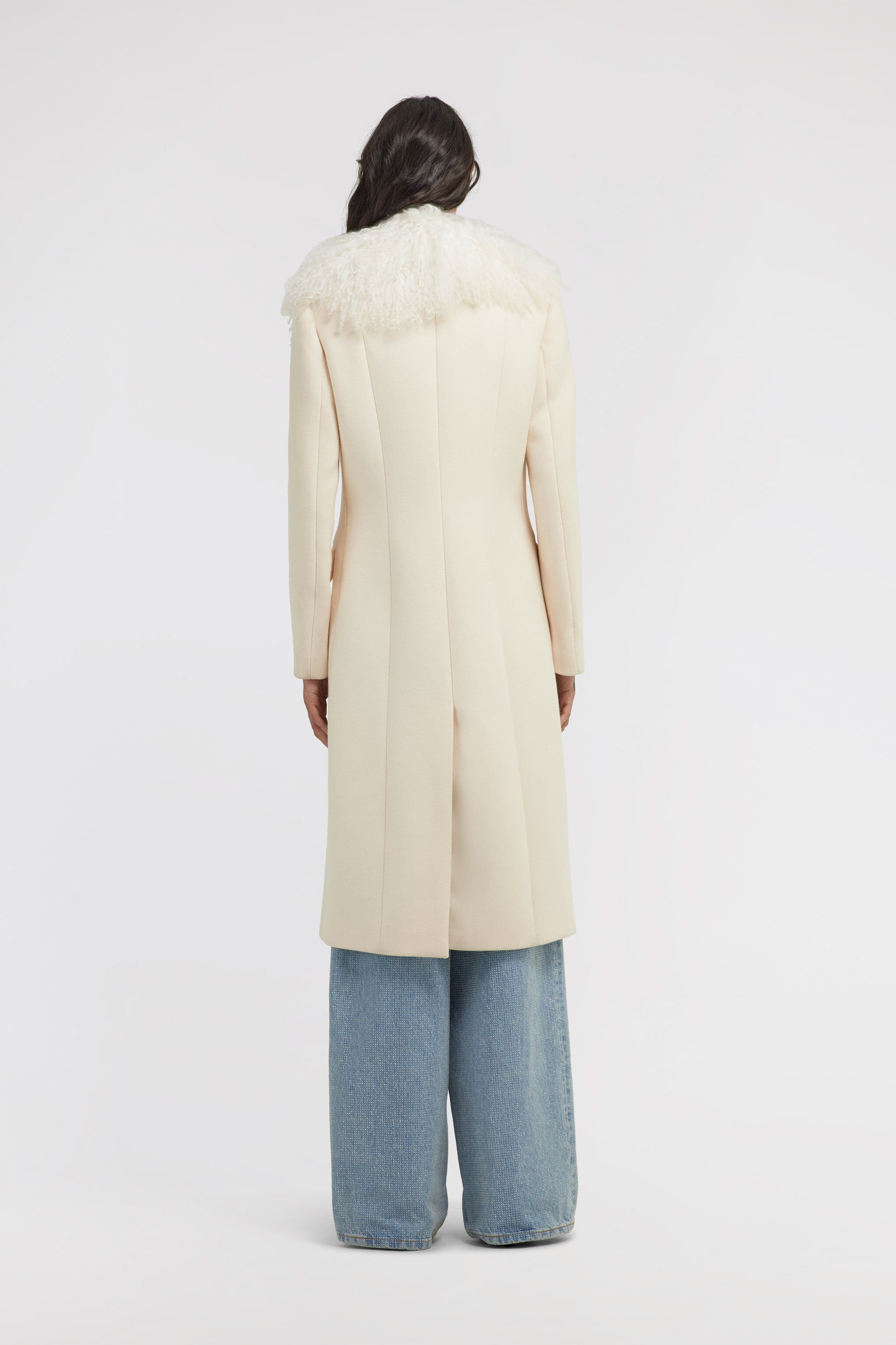 RC Long Coat with Wide Collar Ivory TKQ521-GA061