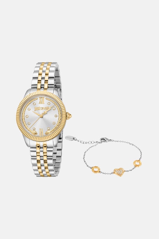 JC Just Cavalli Set: Watch + Bracelet Silver/Gold SALT3H-IT323
