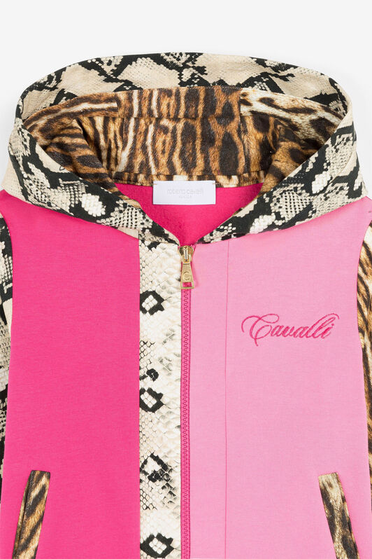 JU Python And Ocelot-Print Zip Hoodie JU Python And Ocelot-Print Zip Hoodie Rosa PJT913-5OE40