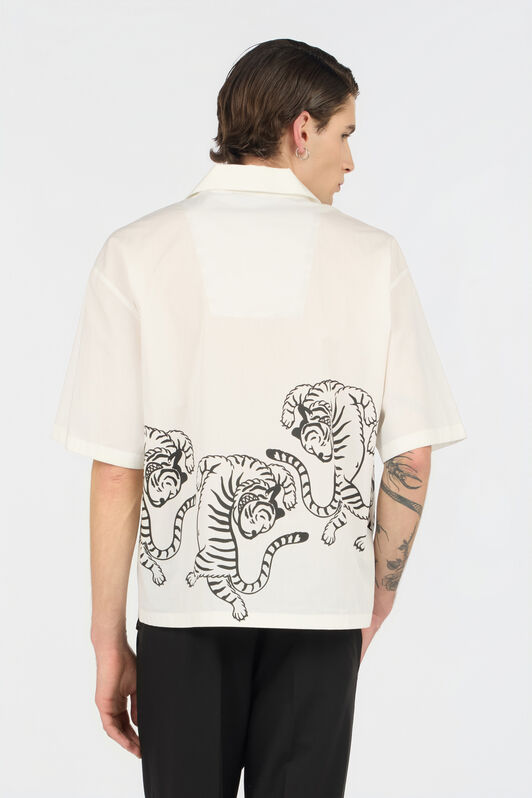 JC Ivory Shirt with Tigers and Logo OFF WHITE WFM007-WF155