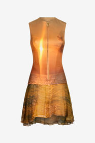 ${brand} Kurzes Kleid mit Sunset-Print ${colorDescription} ${masterID}