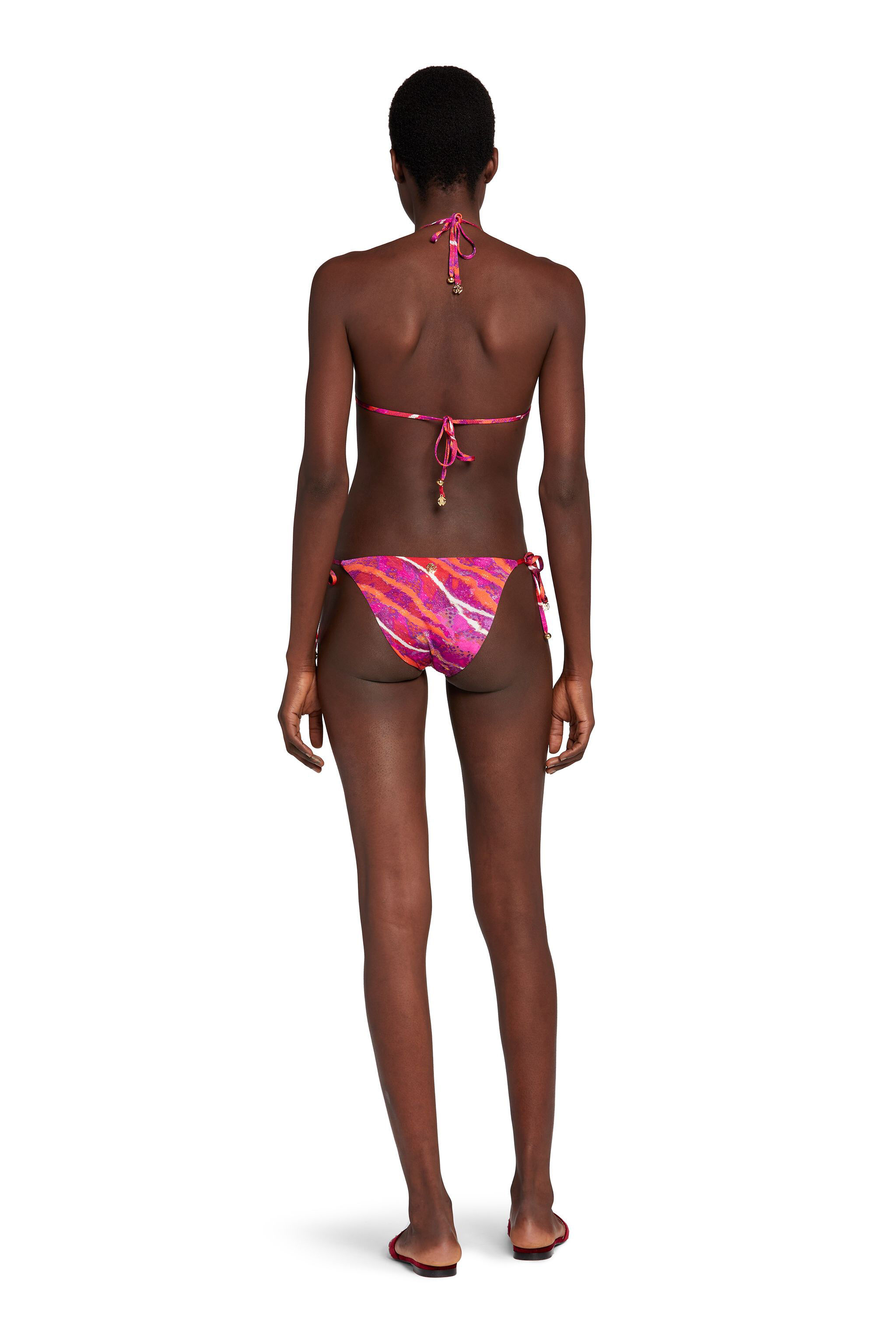 UG Metallic Python-Print Bikini Briefs FUXIA/ARANCIO KYW49C-HVT92