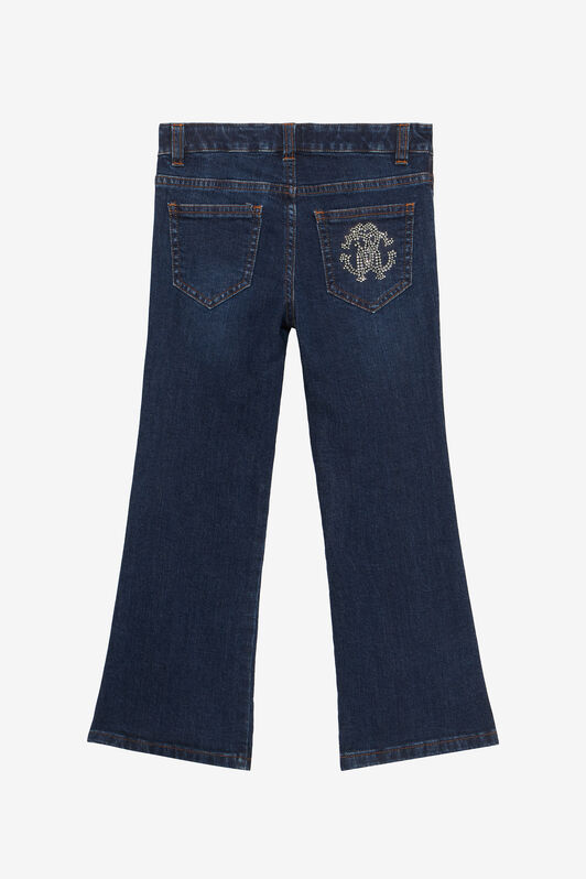 JU Jeans Mit Monogramm RC Aus Strass Dunkelblau UJJ23B-DS015