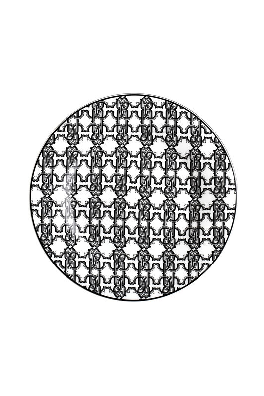 HO Monogram Black 2 Fruit Plates MONOGRAM BLACK RALA14-IA019